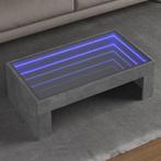 vidaXL Table basse avec LED infini gris béton 90x50x30, Verzenden, Neuf