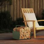 vidaXL Brandhoutrek 40x40x40 cm koudgewalst staal olijfgroen, Tuin en Terras, Verzenden