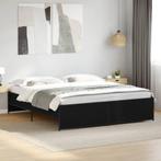 vidaXL Bedframe bewerkt hout metaal zwart 180x200 cm, Verzenden, Nieuw