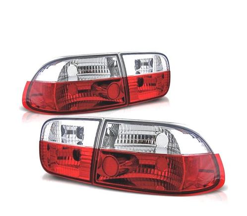 FEUX ARRIÈRE HONDA CIVIC 91-95 ROUGE CHROMÉ, Auto-onderdelen, Verlichting, Verzenden