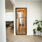 Stalen Binnendeur - Brons - 4 Vlaks rond - Helder glas, Doe-het-zelf en Bouw, Deuren en Vliegenramen, Minder dan 80 cm, Binnendeur