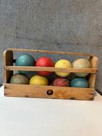 Spelstuk - Acht houten jeu de boules ballen en twee