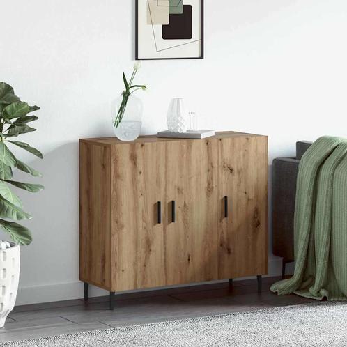 vidaXL Dressoir Bruin 90 x 34 x 80 cm Bewerkt hout, Huis en Inrichting, Kasten | Dressoirs, Nieuw, Verzenden
