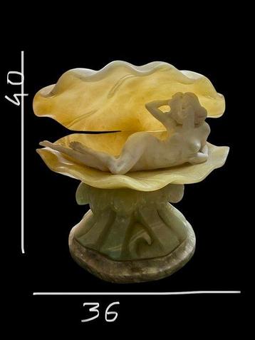 sculptuur, Venere nella conchiglia - 40 cm - Albast, Marmer, Antiek en Kunst