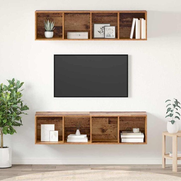 vidaXL Tv-meubelset 2 pcs Oud hout 37 x 37 x 142.5 cm, Huis en Inrichting, Kasten |Televisiemeubels, Nieuw, Verzenden