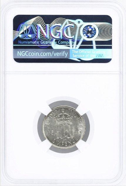 Koninkrijk Groot-Brittannië. George VI. 6 Pence 1945 - NGC, Postzegels en Munten, Munten | Europa | Niet-Euromunten