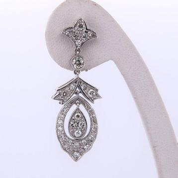 Oorbellen - 18 karaat Witgoud - 1.30ct. tw. Diamant beschikbaar voor biedingen
