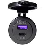 Inbouw USB-A QC3.0 + USB-C QC4.0 PD snellader 20 volt, Ophalen of Verzenden, Nieuw