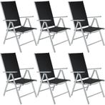 tectake Aluminium tuinstoelen inklapbaar - zilver, Set van 6, Tuin en Terras, Verzenden, Nieuw