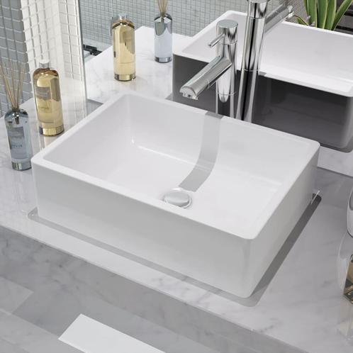 vidaXL Wastafel wit 41x30x12 cm keramiek, Doe-het-zelf en Bouw, Sanitair, Nieuw, Verzenden