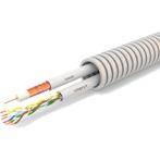 Voorbedrade Flexibele Buis 100m CAT6+Coax 20mm KEMA-KEUR, Doe-het-zelf en Bouw, Elektriciteit en Kabels, Verzenden, Nieuw