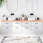 vidaXL Wastafelblad 220x50x(2-4) cm behandeld massief hout, Huis en Inrichting, Keuken | Keukenelementen, Verzenden, Nieuw