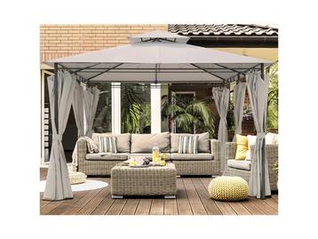 Veiling - Luxe prieel Vernazza + LED-verlichting   -Beige-, Tuin en Terras, Partytenten, Nieuw