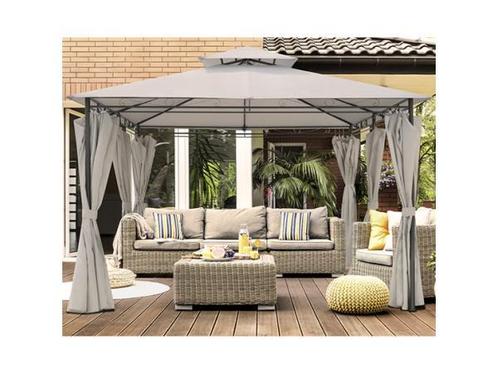 Veiling - Luxe prieel Vernazza + LED-verlichting   -Beige-, Tuin en Terras, Partytenten