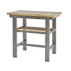 Professionele werkbank 100 cm met hardhouten blad - grijs, Ophalen of Verzenden