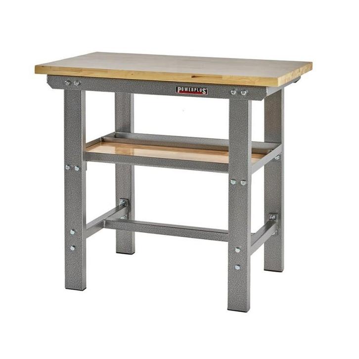 Professionele werkbank 100 cm met hardhouten blad - grijs, Doe-het-zelf en Bouw, Werkbanken, Ophalen of Verzenden