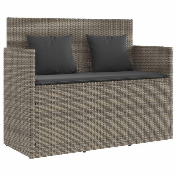 Rattan Tuinbank met Kussens | Grijs | Retour Deal, Tuin en Terras, Tuinbanken, Nieuw, Rotan, Verzenden