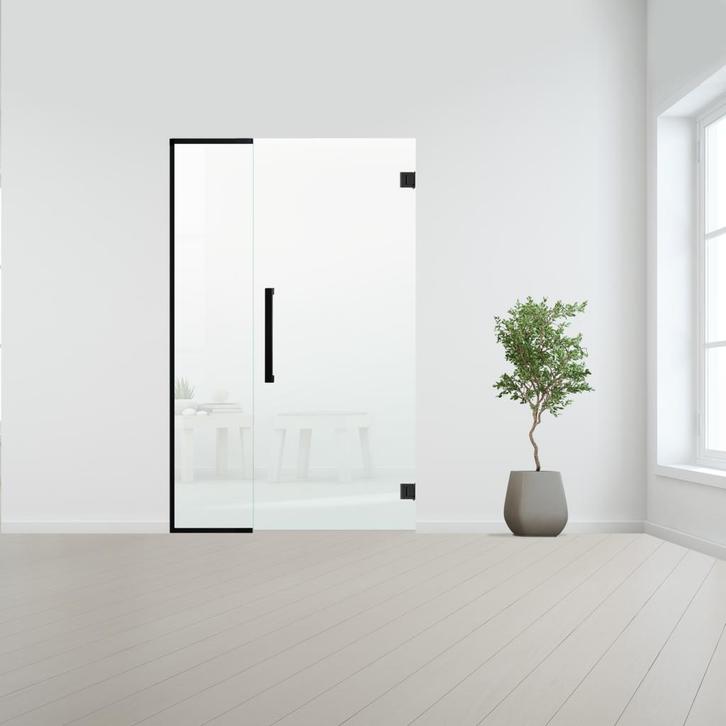 Glazen binnendeur met zijlicht zonder kozijn zwart beslag-Sa, Doe-het-zelf en Bouw, Glas en Ramen, Nieuw, Verzenden