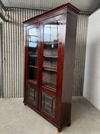 Boekenkast - Glaskast, virtinekast, boeken kast, - Mahonie -