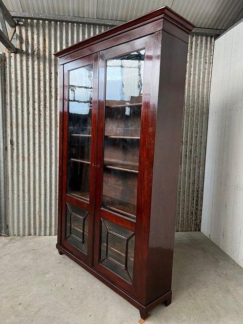 Boekenkast - Glaskast, virtinekast, boeken kast, - Mahonie -, Antiek en Kunst, Antiek | Meubels | Stoelen en Sofa's