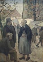 Clement De Porre,(1874-1950) - Marktdag, Antiek en Kunst, Kunst | Schilderijen | Klassiek