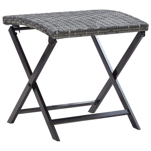 vidaXL Kruk inklapbaar poly rattan grijs, Tuin en Terras, Tuinsets en Loungesets, Nieuw, Verzenden
