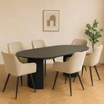 Mangohouten Eettafel Maeve 220x100 cm zwart, Verzenden