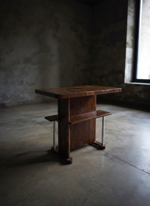 Bijzettafel - Hout, Metaal, Walnoot, Antiek en Kunst, Kunst | Designobjecten