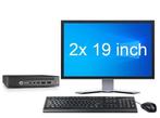 HP EliteDesk 800 G2 Mini i5 6e Gen + 2x 19” Monitor + 2 jaar, Ophalen of Verzenden