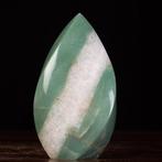 Flame - Uitgebeiteld in groene aventurijn met kwarts -, Verzamelen