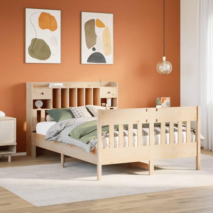 vidaXL Bedframe zonder matras massief grenenhout 140x200 cm, Huis en Inrichting, Slaapkamer | Bedden, Nieuw, Verzenden