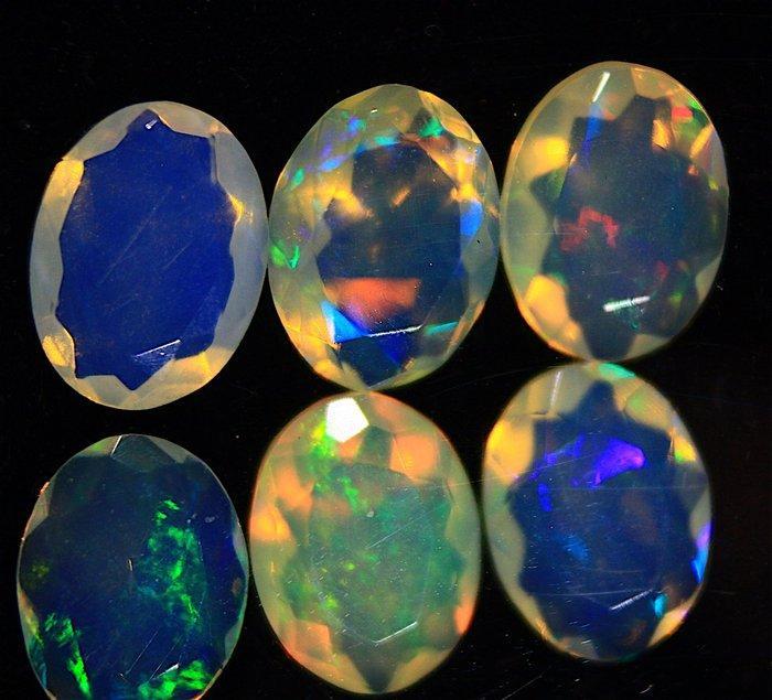 Gratis verzending ct. 3,90 Ethiopische opaal facetgeslepen -, Collections, Minéraux & Fossiles