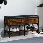 vidaXL Schoenenbank 82x32x45 cm bewerkt hout gerookt, Huis en Inrichting, Verzenden, Nieuw