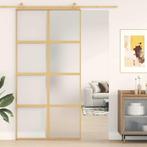 vidaXL Schuifdeur 102,5x205 cm mat ESG-glas en aluminium, Doe-het-zelf en Bouw, Deuren en Vliegenramen, Verzenden, Nieuw