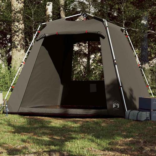 vidaXL Vistent 4-persoons snelontgrendeling bruin, Caravans en Kamperen, Tenten, Nieuw, Verzenden