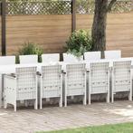 vidaXL Tuin Eettafel Set 17 pcs Wit Polt riet, Tuin en Terras, Verzenden, Nieuw