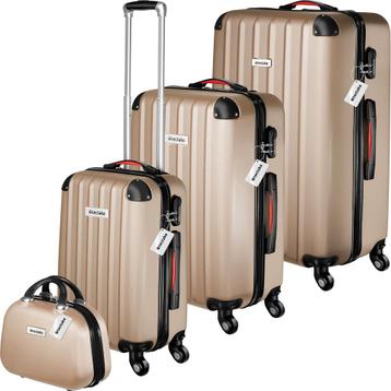 tectake Kofferset met harde schaal Cleo 4-delig. met bagagew, Handtassen en Accessoires, Verzenden, Nieuw