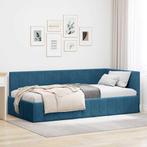 vidaXL met hoofdeinde Blauw 90 x 190 cm Fluweel, Verzenden, Nieuw