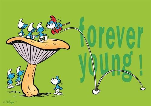 De Smurfen Forever Young Postkaart, Verzamelen, Stripfiguren, Ophalen of Verzenden