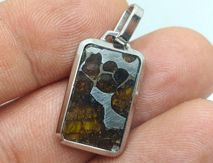Prachtige hanger - Natuurlijke Sericho Pallasite, Verzamelen, Mineralen en Fossielen