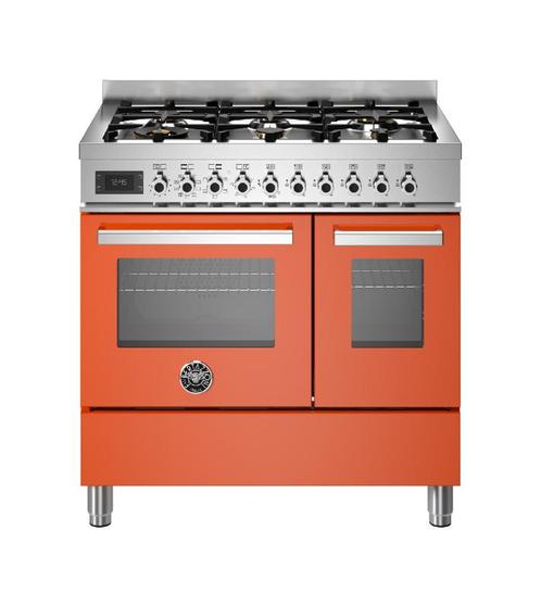 Bertazzoni  Pro96l2eart Fornuis Dual Fuel 90cm Oranje, Elektronische apparatuur, Fornuizen, Ophalen of Verzenden