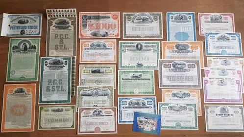 États-Unis dAmérique. 26 Historic American Railroad Shares, Postzegels en Munten, Munten | Nederland
