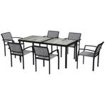 TRUUSK 7-delige Zitgroep - Eettafel voor 6 Personen - Met 6, Verzenden, Nieuw