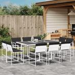 vidaXL 11-delige Tuinset met kussens textileen wit, Tuin en Terras, Tuinsets en Loungesets, Verzenden, Nieuw, Tuinset
