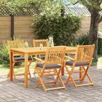 vidaXL Vouwstoel 4 pcs Grijs 49 x 57,5 x 92cm Massief, Tuin en Terras, Verzenden, Nieuw