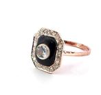 Zonder minimumprijs - Ring - 9 kt. Roségoud, Zilver Topaas -, Handtassen en Accessoires, Ringen, Nieuw