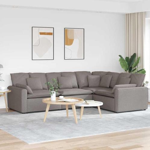 vidaXL Modulaire bank met kussens stof taupe, Huis en Inrichting, Zetels | Voetbanken en poefs, Nieuw, Verzenden