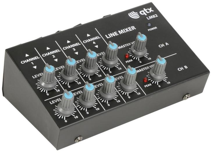 QTX LM82 Compacte Stereo Lijn Niveau Mixer, Muziek en Instrumenten, Dj-sets en Draaitafels