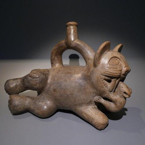 Moche, Pérou, Terre cuite Portrait de Huaco de grande, Verzamelen, Mineralen en Fossielen