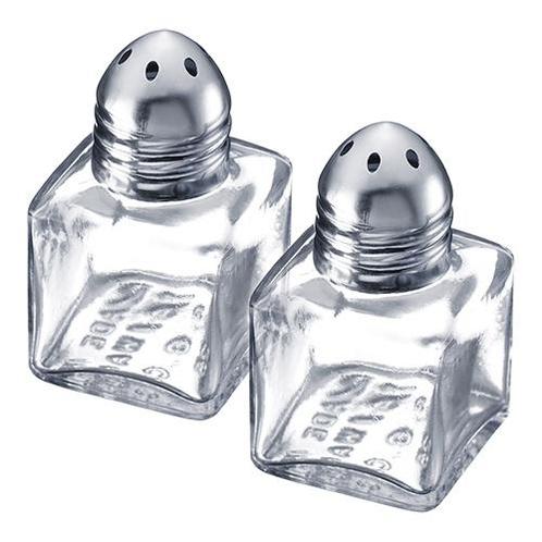 Peper + Zoutstrooier | Glas/RVS | Dop | 30x30x50(h)mm, Zakelijke goederen, Horeca | Keukenapparatuur, Nieuw in verpakking, Verzenden